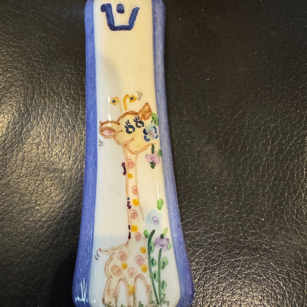 Giraffe ceramic mezuzah